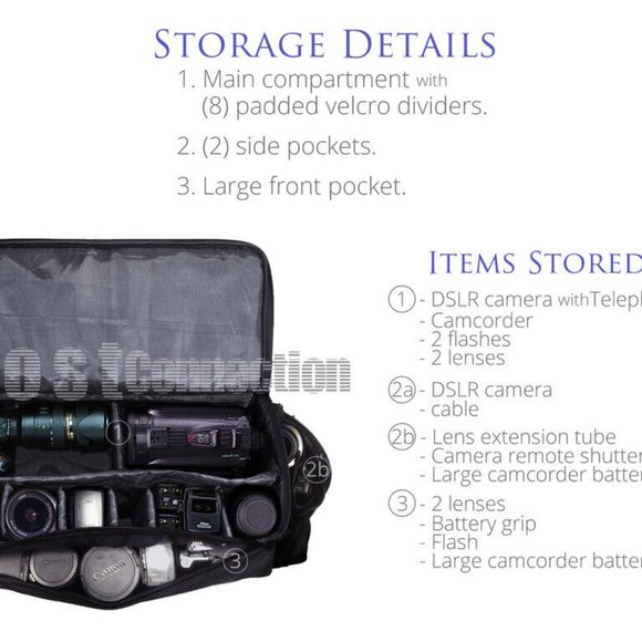 Extra Large Soft Padded Camera Camcorder Drone Equipment Bag Case - Picture 4 of 6